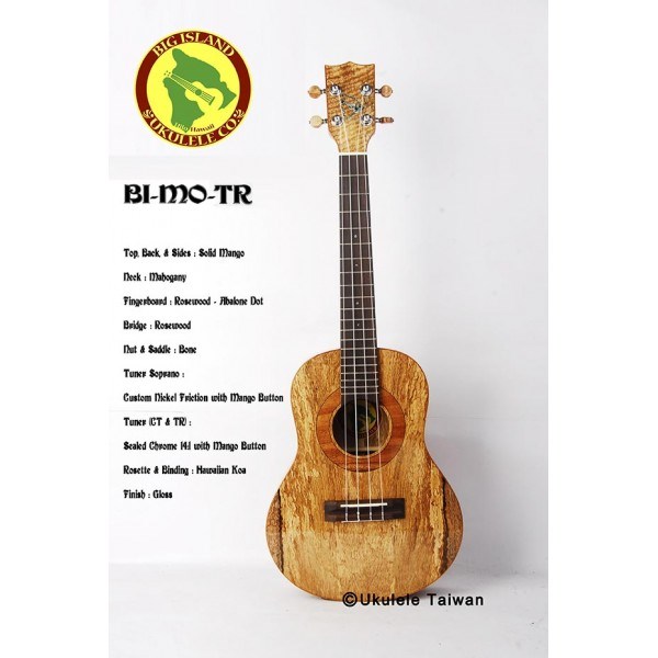 【台灣烏克麗麗 專門店】 BIG ISLAND UKULELE 烏克麗麗 BI-MO-TR 全單板芒果木 (空運來台)