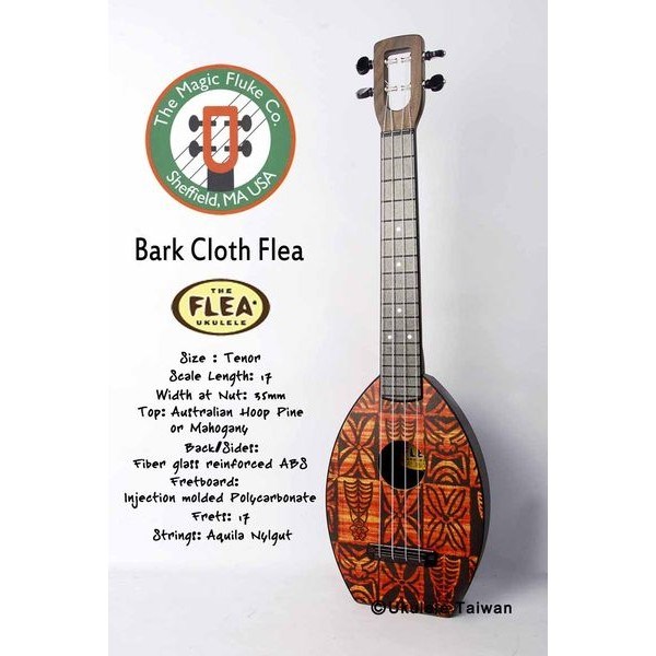 【台灣烏克麗麗 專門店】FLEA 瘋狂跳蚤全面侵台! BARK CLOTH FLEA UKULELE 26吋 美國原廠製造 (附琴袋+調音器+教材)