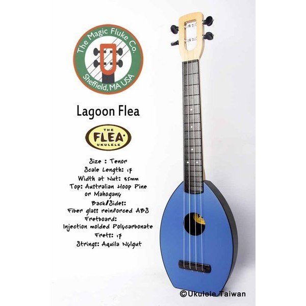 【台灣烏克麗麗 專門店】FLEA 瘋狂跳蚤全面侵台! LAGOON FLEA UKULELE 26吋(美國原廠製造 (附琴袋+調音器+教材)