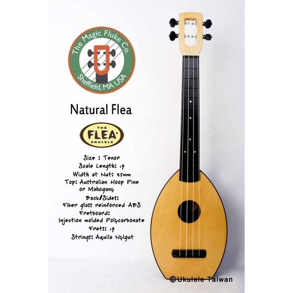 【台灣烏克麗麗 專門店】FLEA 瘋狂跳蚤全面侵台! NATURAL FLEA UKULELE 26吋 美國原廠製造 (附琴袋+調音器+教材)
