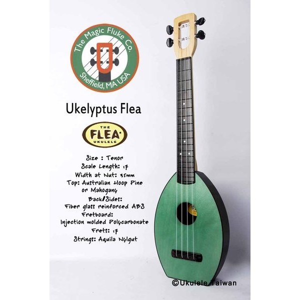 【台灣烏克麗麗 專門店】FLEA 瘋狂跳蚤全面侵台! UKELYPTUS FLEA UKULELE 26吋 美國原廠製造 (附琴袋+調音器+教材)