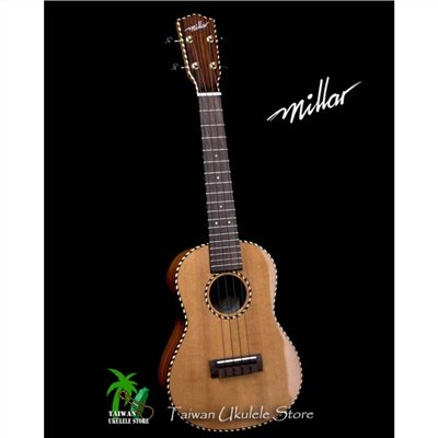【台灣烏克麗麗 專門店】 MILLAR UKULELE CD-240W 全單板紅松/玻利維亞玫瑰木 23吋 (台灣製造手工琴)