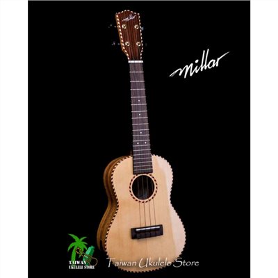 【台灣烏克麗麗 專門店】 MILLAR UKULELE SP-240W 全單板雲杉/相思木23吋 (台灣製造手工琴)