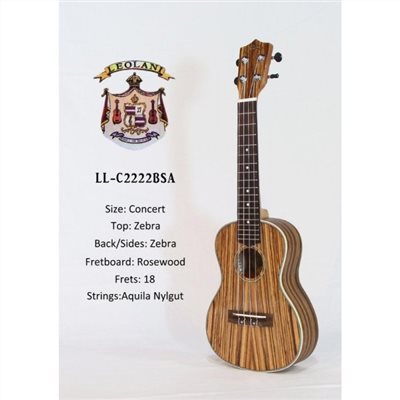 【台灣烏克麗麗 專門店】夏威夷品牌LEOLANI 23吋斑馬木LL-C2222BSA (附琴袋+調音器+教材)