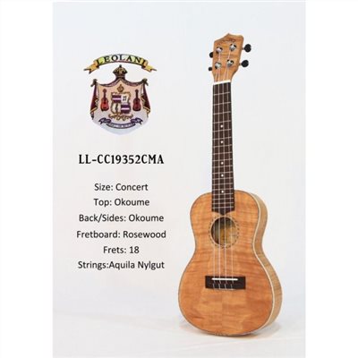 【台灣烏克麗麗 專門店】夏威夷品牌LEOLANI 23吋虎紋奧古曼LL-CC19352CMA (附琴袋+調音器+教材)