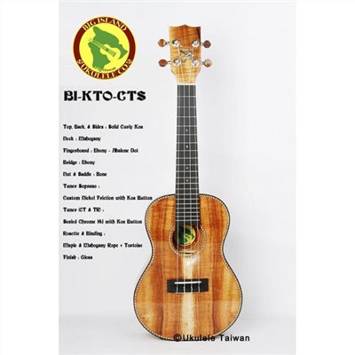 【台灣烏克麗麗 專門店】 BIG ISLAND UKULELE 烏克麗麗 BI-KTO-CTS 全單板夏威夷木琴款 (空運來台)