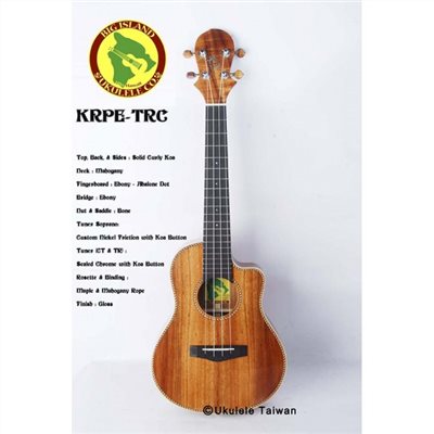 【台灣烏克麗麗 專門店】 BIG ISLAND UKULELE 烏克麗麗 KRPE-TRC 全單板夏威夷木琴款 (空運來台)