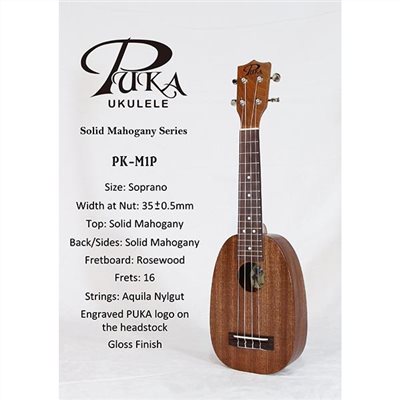 【台灣烏克麗麗 專門店】搶先發售! PUKA UKULELE PK-M1P 21吋 全單板桃花心木系列 (附琴袋+調音器+教材)