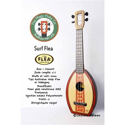 【台灣烏克麗麗 專門店】FLEA 瘋狂跳蚤全面侵台! SURF FLEA UKULELE 23吋 美國原廠製造 (附琴袋+調音器+教材)