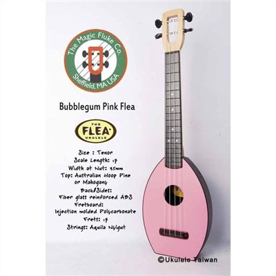 【台灣烏克麗麗 專門店】FLEA 瘋狂跳蚤全面侵台! BUBBLEGUM PINK FLEA UKULELE 26吋 美國原廠製造 (附琴袋+調音器+教材)