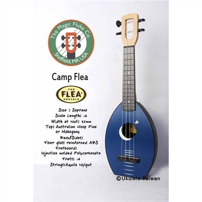 【台灣烏克麗麗 專門店】FLEA 瘋狂跳蚤全面侵台! CAMP FLEA UKULELE 21吋 美國原廠製造 (附琴袋+調音器+教材)