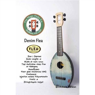 【台灣烏克麗麗 專門店】FLEA 瘋狂跳蚤全面侵台! DENIM FLEA UKULELE 21吋 美國原廠製造 (附琴袋+調音器+教材)