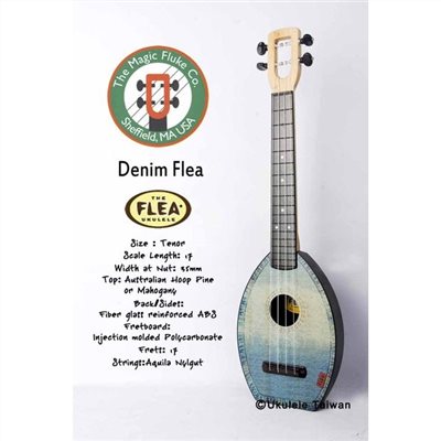 【台灣烏克麗麗 專門店】FLEA 瘋狂跳蚤全面侵台! DENIM FLEA UKULELE 26吋 美國原廠製造 (附琴袋+調音器+教材)