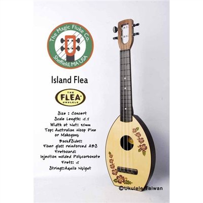 【台灣烏克麗麗 專門店】FLEA 瘋狂跳蚤全面侵台! ISLAND FLEA UKULELE 23吋 美國原廠製造 (附琴袋+調音器+教材)