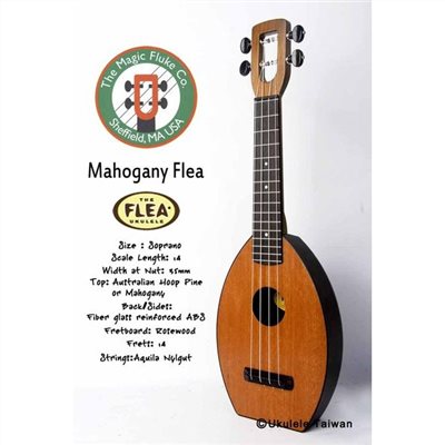 【台灣烏克麗麗 專門店】FLEA 瘋狂跳蚤全面侵台! MAHOGANY FLEA UKULELE 21吋 美國原廠製造 (附琴袋+調音器+教材)