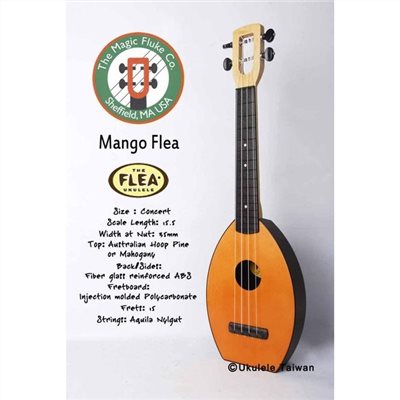 【台灣烏克麗麗 專門店】FLEA 瘋狂跳蚤全面侵台! MANGO FLEA UKULELE 23吋 美國原廠製造 (附琴袋+調音器+教材)
