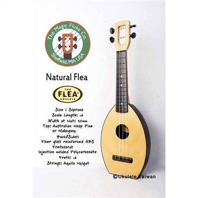 【台灣烏克麗麗 專門店】FLEA 瘋狂跳蚤全面侵台! NATURAL FLEA UKULELE 21吋 美國原廠製造 (附琴袋+調音器+教材)