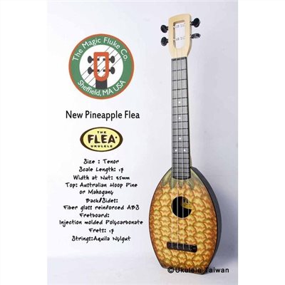 【台灣烏克麗麗 專門店】FLEA 瘋狂跳蚤全面侵台! NEW PINEAPPLE FLEA UKULELE 26吋 美國原廠製造 (附琴袋+調音器+教材)