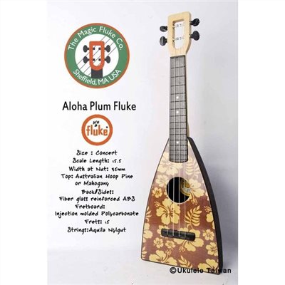 【台灣烏克麗麗 專門店】FLUKE 瘋狂跳蚤全面侵台! ALOHA PLUM FLUKE UKULELE 23吋 美國原廠製造 (附琴袋+調音器+教材)