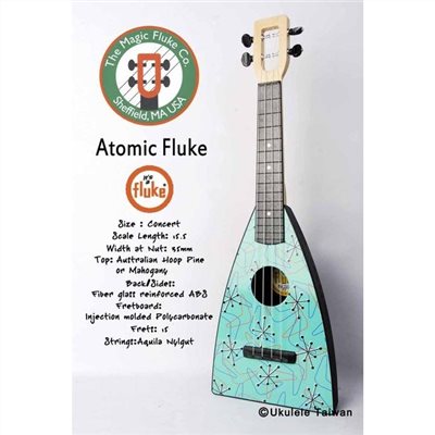【台灣烏克麗麗 專門店】FLUKE 瘋狂跳蚤全面侵台! ATOMIC FLUKE UKULELE 23吋 美國原廠製造 (附琴袋+調音器+器材)
