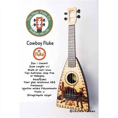 【台灣烏克麗麗 專門店】FLUKE 瘋狂跳蚤全面侵台! COWBOY FLUKE UKULELE 23吋 美國原廠製造 (附琴袋+調音器+教材)