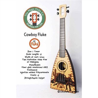 【台灣烏克麗麗 專門店】FLUKE 瘋狂跳蚤全面侵台! COWBOY FLUKE UKULELE 26吋(美國原廠製造 (附琴袋+調音器+教材)