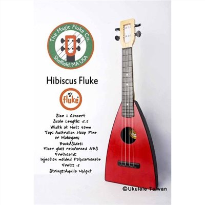 【台灣烏克麗麗 專門店】FLUKE 瘋狂跳蚤全面侵台! HIBISCUS FLUKE UKULELE 23吋 美國原廠製造 (附琴袋+調音器+教材)