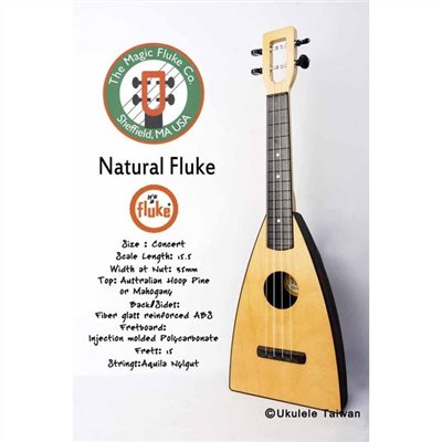 【台灣烏克麗麗 專門店】FLUKE 瘋狂跳蚤全面侵台! NATURAL FLUKE UKULELE 23吋 美國原廠製造 (附琴袋+調音器+教材)