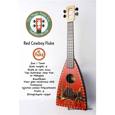 【台灣烏克麗麗 專門店】FLUKE 瘋狂跳蚤全面侵台! RED COWBOY FLUKE UKULELE 26吋 美國原廠製造 (附琴袋+調音器+教材)