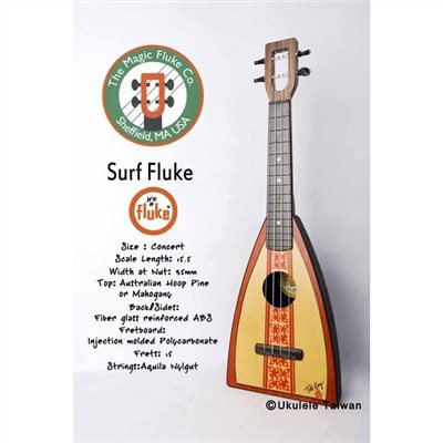 【台灣烏克麗麗 專門店】FLUKE 瘋狂跳蚤全面侵台! SURF FLUKE UKULELE 23吋 美國原廠製造 (附琴袋+調音器+教材)