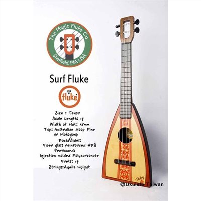 【台灣烏克麗麗 專門店】FLUKE 瘋狂跳蚤全面侵台! SURF FLUKE UKULELE 26吋 美國原廠製造 (附琴袋+調音器+教材)