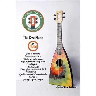 【台灣烏克麗麗 專門店】FLUKE 瘋狂跳蚤全面侵台! TIE-DYE FLUKE UKULELE 23吋 美國原廠製造 (附琴袋+調音器+教材)