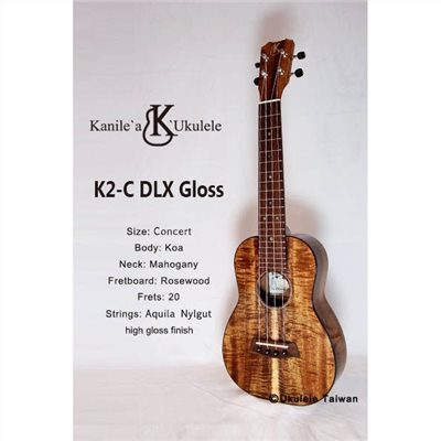 【台灣烏克麗麗 專門店】KANILE'A UKULELE 烏克麗麗 K2-C(DLX GLOSS)夏威夷手工琴(空運來台)