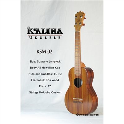 【台灣烏克麗麗 專門店】 KOALOHA UKULELE 烏克麗麗 KSM-02 夏威夷手工琴 (空運來台、原廠保固)